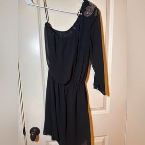 Bershka One Shoulder Black Dress